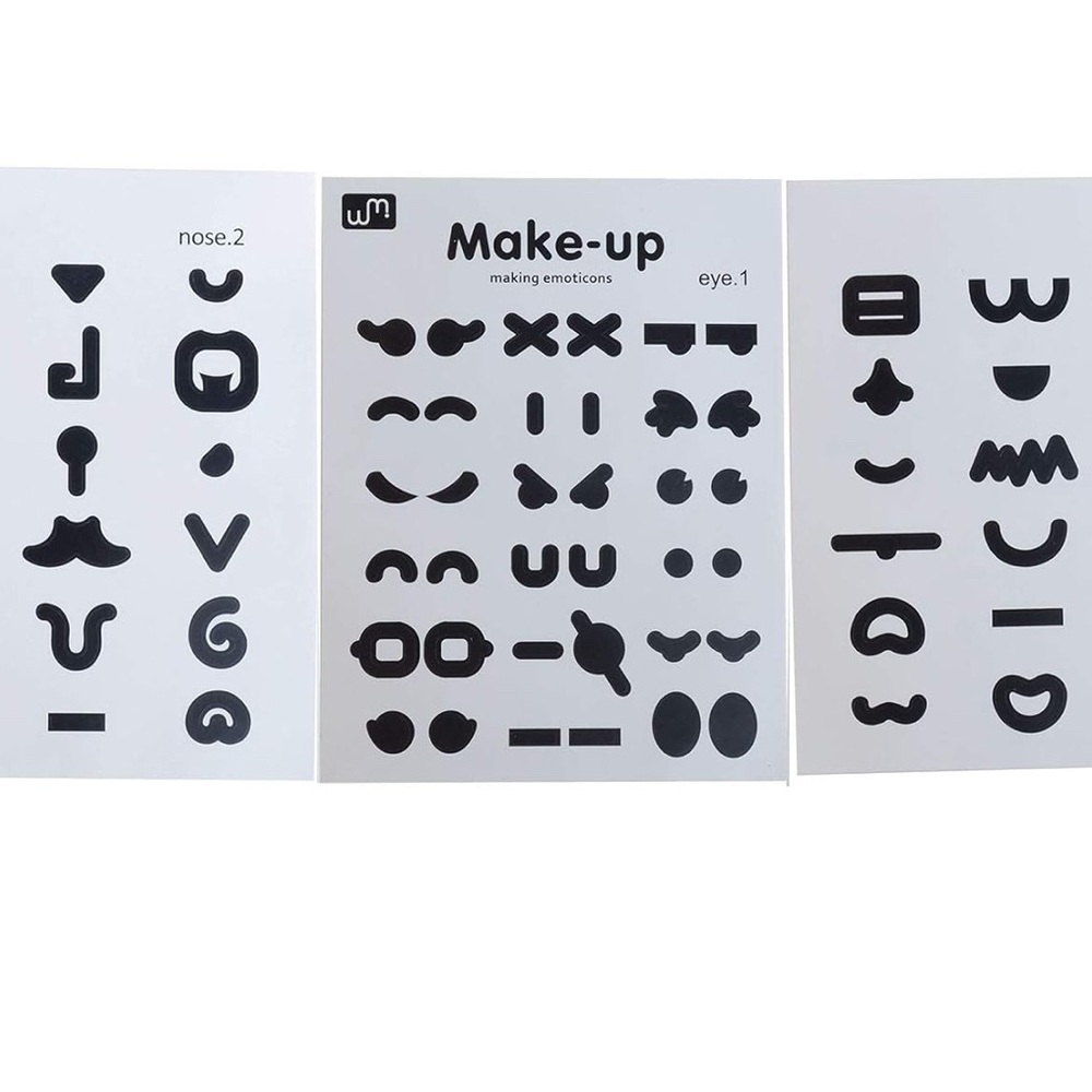 Brand New 3 Sheets of Facial Feature Stickers Add Character To Your Fav Things
